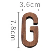 Black Walnut Wall English Alphabet Numbers Combination House Cafe Bar DIY Adhesive Wooden Decoration Letters Numbes G