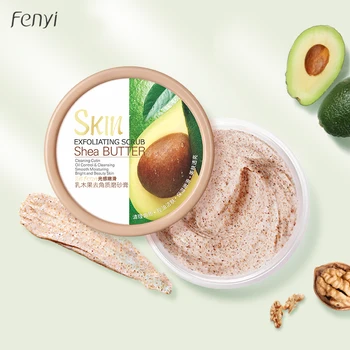 

100g FenYi Body Scrub Shea Exfoliating Scrub Cream Deep Cleansing Pore Acne Treatment Body Skin Whitening Cream Dead Skin Remove