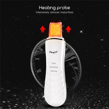

Ultrasonic Skin Scrubber Spatula 6 Modes EMS Massage Heated Face Deep Cleaning Blackhead Remover Facial Shovel Acne Extractor 50