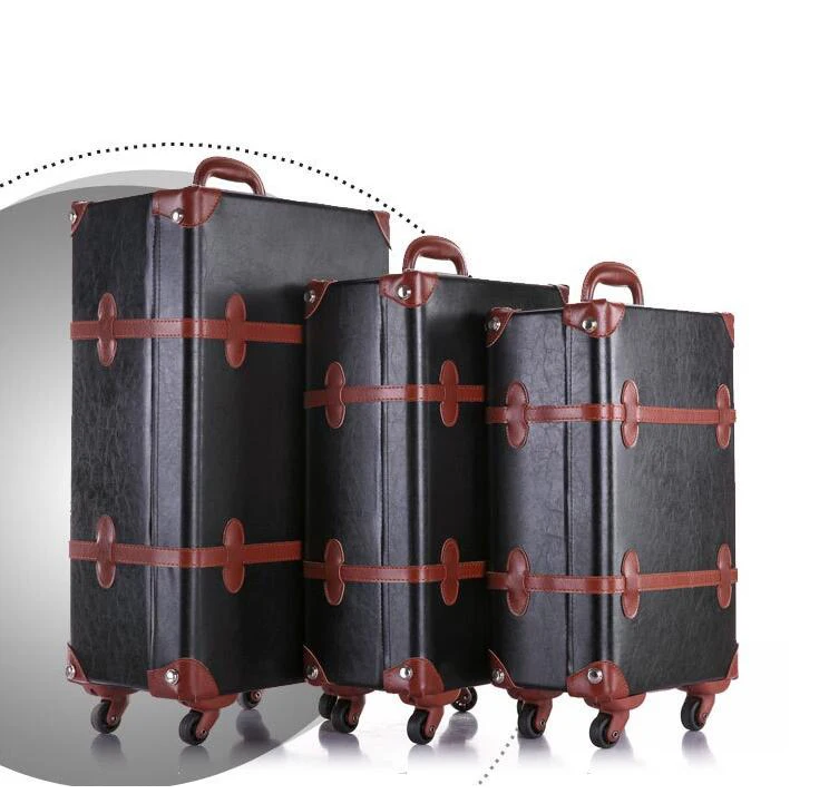 1pcs luggage Travel tale для женщин милые тележка Дамская винтажная чемодан набор Ретро прокатки набор багажных чемоданов на колесах - Цвет: 1pcs luggage