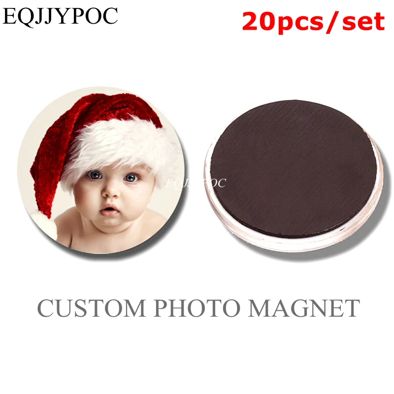 20PCS Customized Fridge Magnet Lover Family Baby Pet Company Logo Photo Glass Cabochon Diy Personalized | Дом и сад
