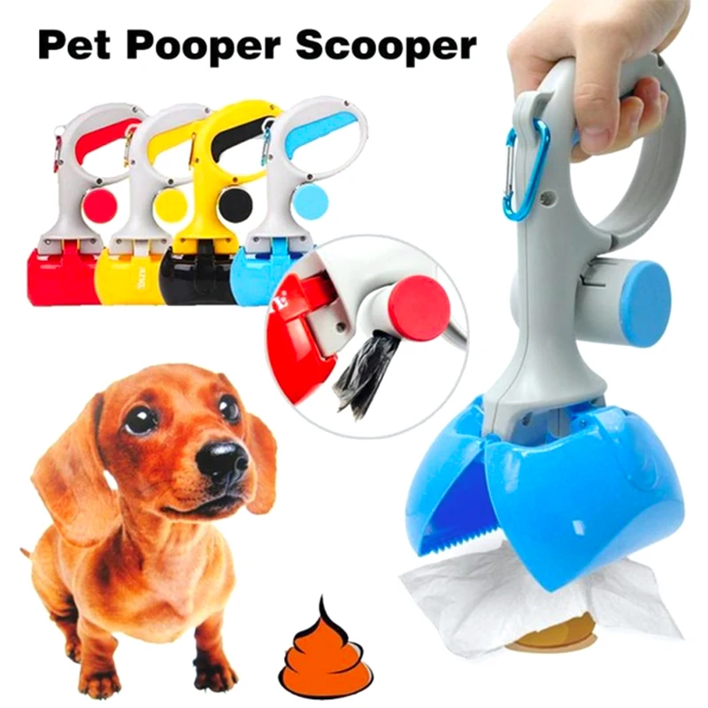 Portable 2 In 1 Pet Pooper Scooper Poop Bags Dog Cat Outdoor Waste Shit