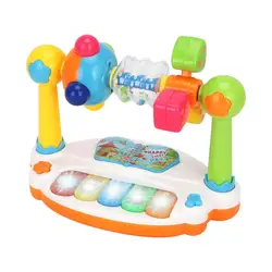 Children Baby Rotating Music Piano With Light Sound Educational Toy  Animals Sounding Keyboard Baby Playing Kids Gift Musical In