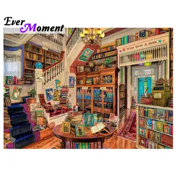 

Ever Moment 5D Diamond Painting Embroidery Mosaic Inside Library Books Display Leisure At Home New Arrivals Modern Art 5L726