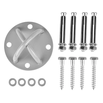 

Aerial Wall Mount Ceiling Anchor Hook Quality Stainless Steel Eye Pad Plate For Yoga Swings Hammock Boat Rigging With Fittings