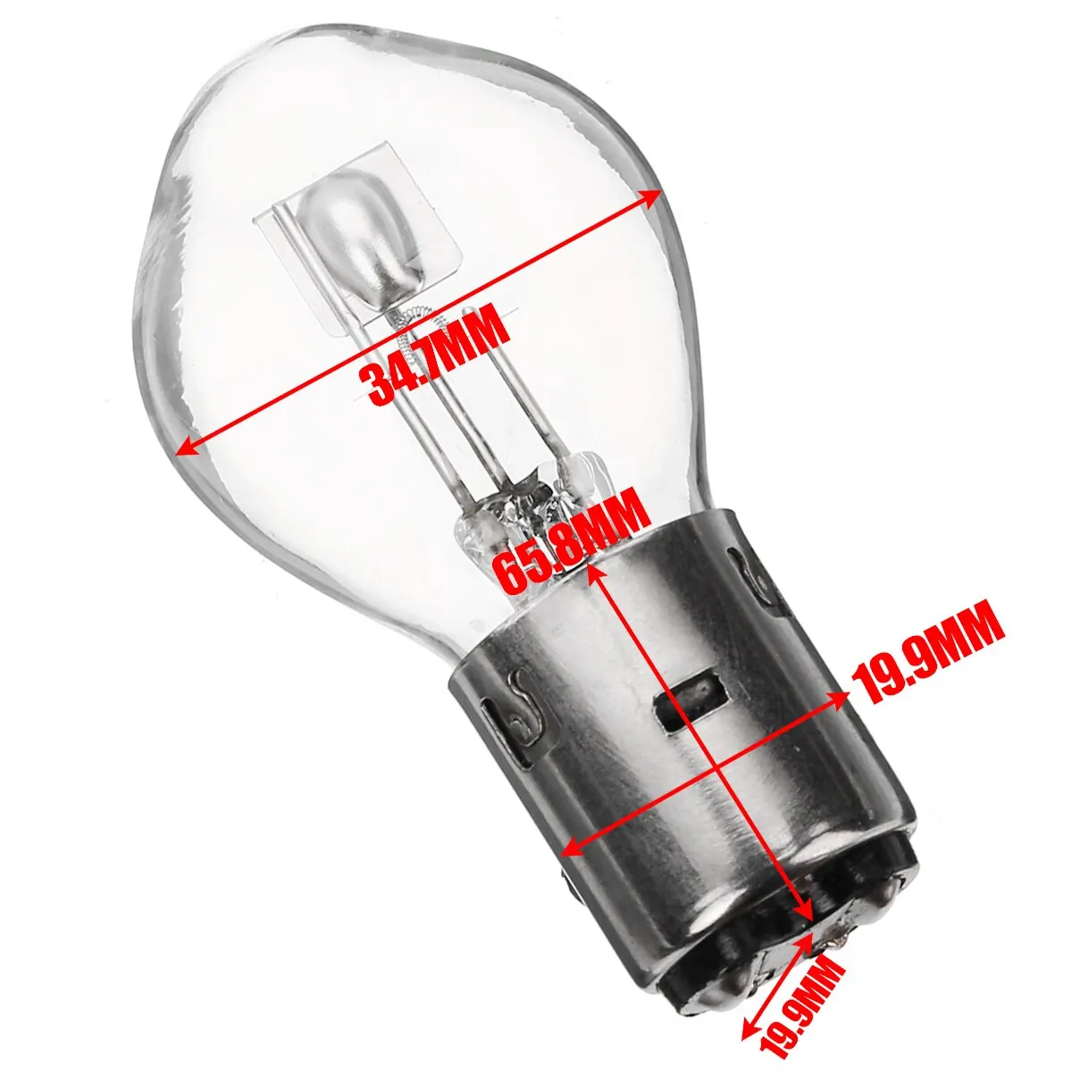 2pcs BA20D 12V 35/35W Motorcycle Halogen Headlight Lamp Bulb Amber Fog Tail Light Signal Light