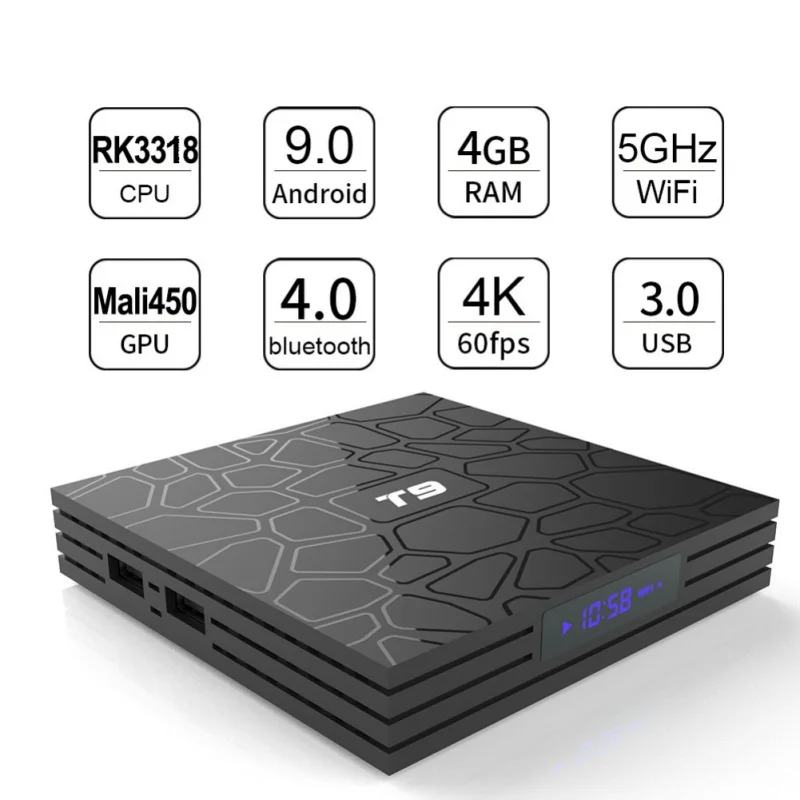 Плеер smart 4 Гб ОЗУ 32 ГБ/64 Гб cpu: RK3318 Quad-corecortex-A53 Декодер каналов кабельного телевидения плеер 4k медиа-core четырех ядерный ТВ коробка ТВ