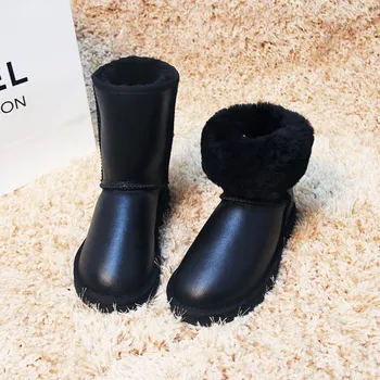 

In 2019, Europe's latest fashion high-quality snow boots, real sheepskin, 100% natural wool, women's boots, three colors