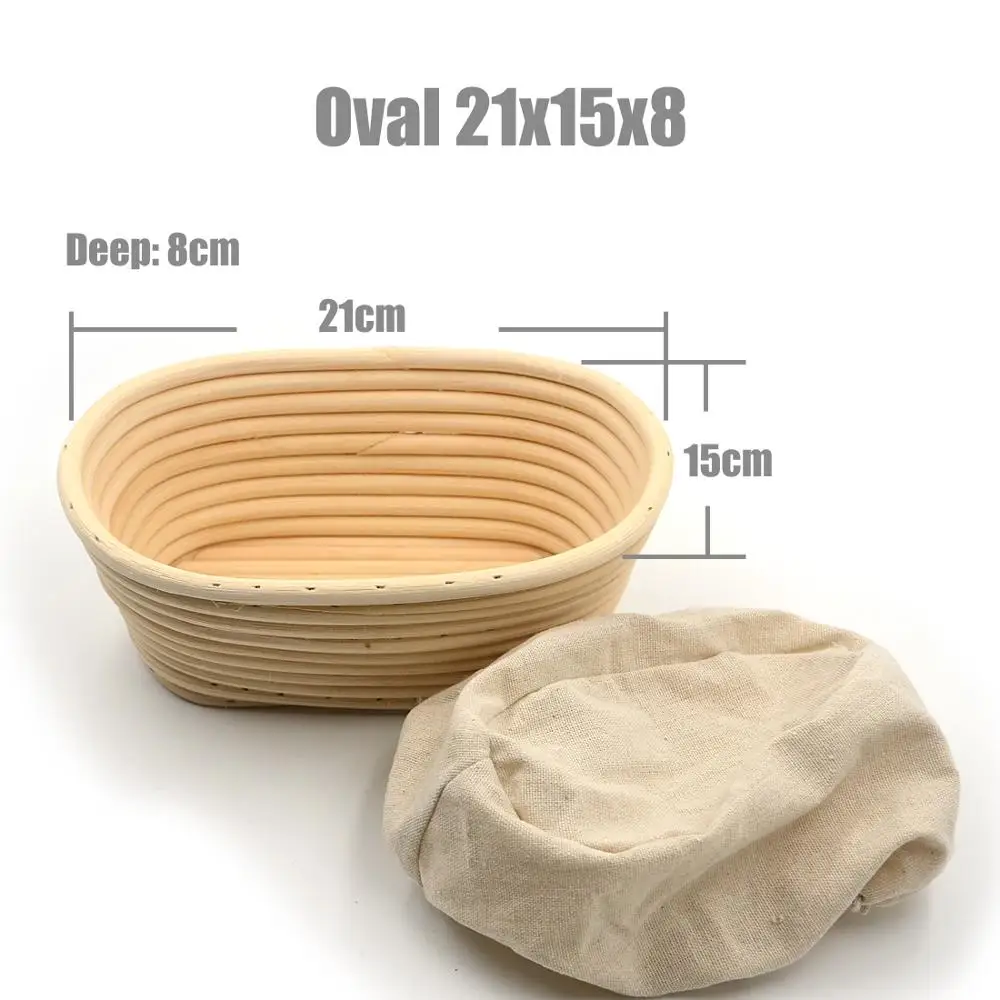 21x15x8 Oval Хлеб Багет Тесто Banneton Brotform доказательство корзины брожения ротанговая плетеная корзина страна различные формы выбрать - Цвет: 21x15x8 Oval
