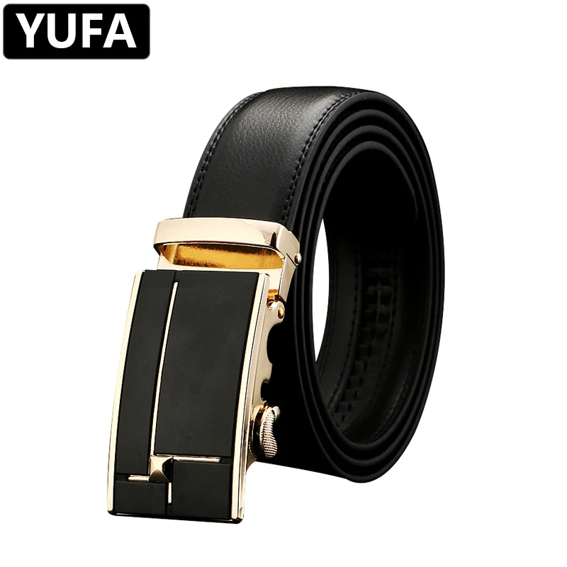 

YUFA Leather Belt Men Smooth Buckle Boys Gray Black Silver Gold Cow Genuine Leather High Quality Luxury Designer Alloy Belts