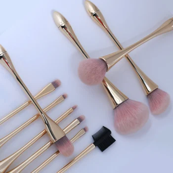 

10Pcs/set Synthetic Makeup Brushes Slim Plastic Smooth Handle for Foundation Powder Eyeshadow Brushes Set Kit LDO99