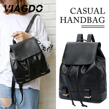 

Travel Bag Leisure Bag Tote Suitcase Outdoor Backpack Waterproof PU Fabric Black Durable Female Student Girl Luggage