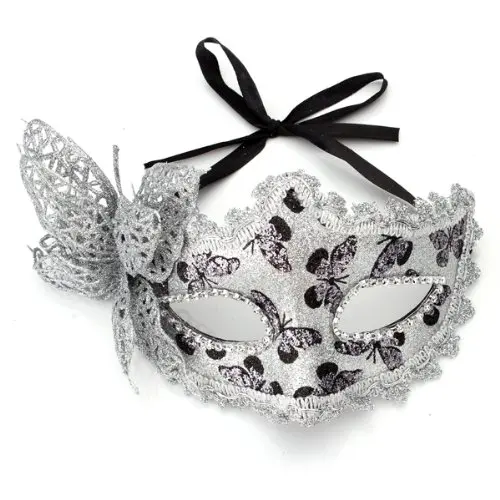 Mask Masquerade Costume Prop Silver Halloween Fancy Dress Ball Party Xmas