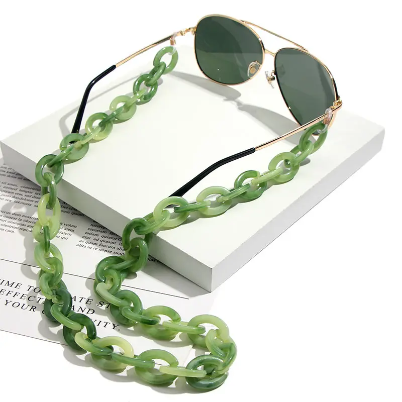 Fashion Acrylic Reading Glasses Chain For Women Girls Anti-slip Adjustable Eyewear Cord Holder Neck Strap Sunglasses Chain 73cm