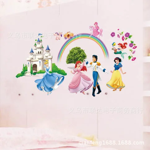 CHILDREN'S Room Kindergarten GIRL'S Room Decoration Cartoon Snow White Princess Wall Stickers Foreign Trade Wall Stickers CC6950