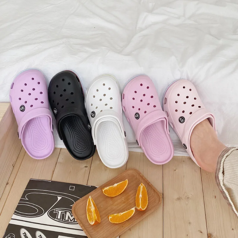 Zueco Sandalias de moda para mujer, pantuflas fondo blando, sandalias de  playa, sandalias tipo Zueco transpirables, zapatos de envolver al tobillo,  2021|Sandalias de mujer| - AliExpress