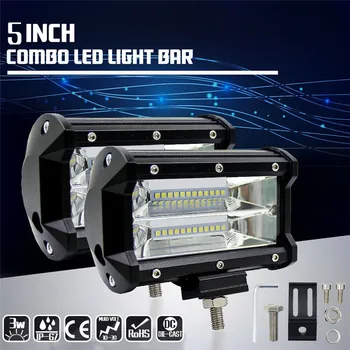 

2PCS 5Inch 72W LED Car Work Light Bar Spot DRL LED Daytime Running Lights For SUV Boat ATV 4x4 Offroad Driving Car LED Fog Light