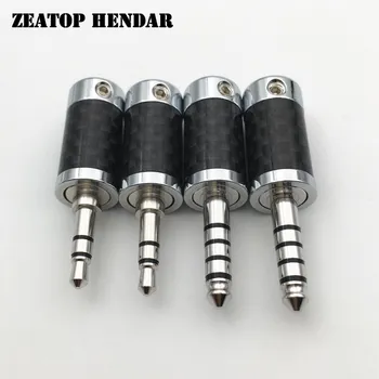 

20Pcs Rhodium Plated 3.5mm / 4.4mm 3 5 Pole Stereo Earphone Plug Carbon Fiber HiFi Headset Audio DIY Jack Solder Connector