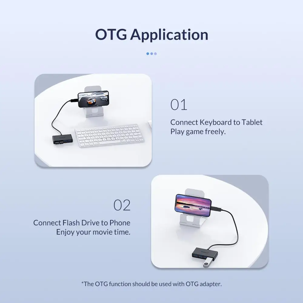 ORICO Mini USB 3 0 концентратор 4 порта питания OTG с микро интерфейсом для MacBook ноутбука