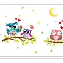Наклейки на стену,, цветные декоративные наклейки с совой, креативная детская комната, спальня, задний план, съемная роспись, 0380