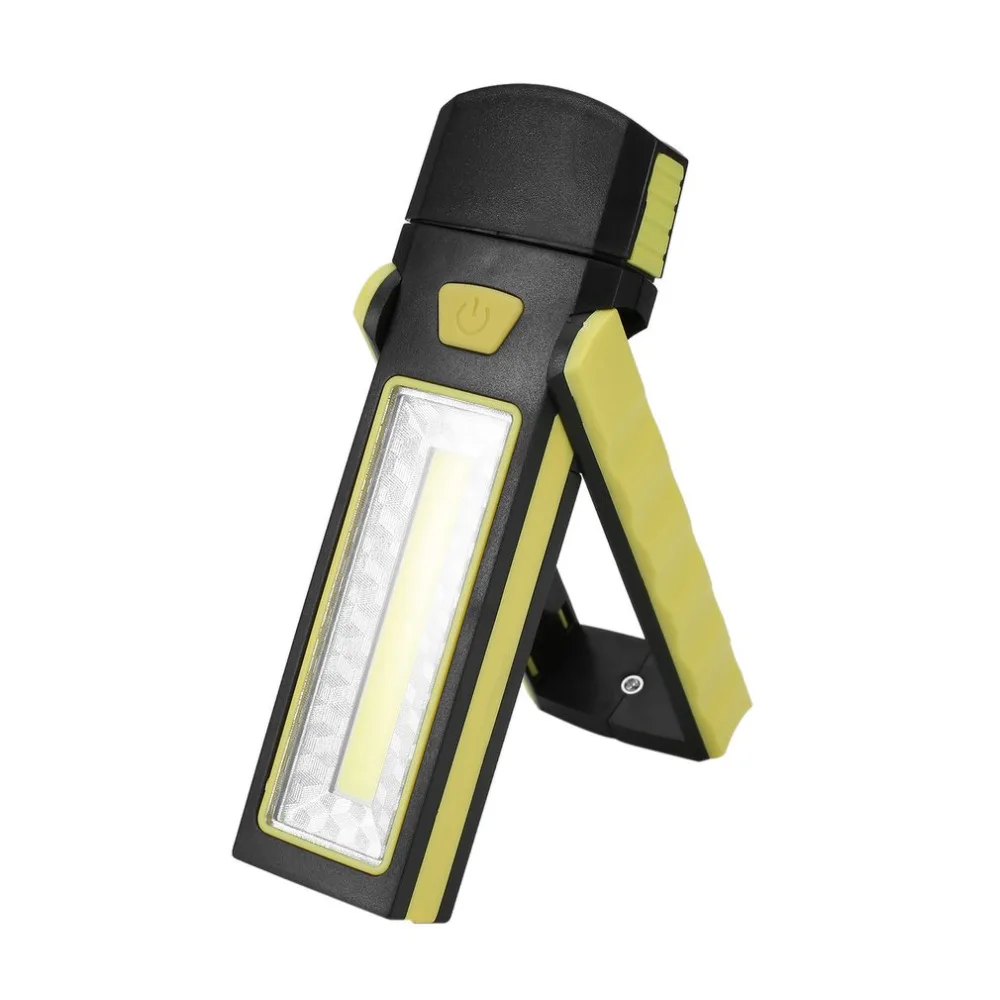 COB светодиодный светильник с магнитной подставкой, подвесной светильник с крюком, яркий ручной фонарь на открытом воздухе, перезаряжаемый аккумулятор AAA, синий/желтый