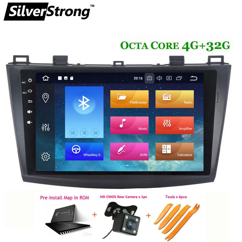 Flash Deal SilverStrong OctaCore 4G Android9.0 Car Radio GPS For Mazda3 Car GPS For MAZDA 3 Car Stereo with CANBUS TPMS DVR DAB Optional 3