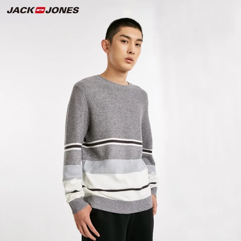 JackJones мужской свитер в контрастную полоску из 100% хлопка пуловер топ Мужская