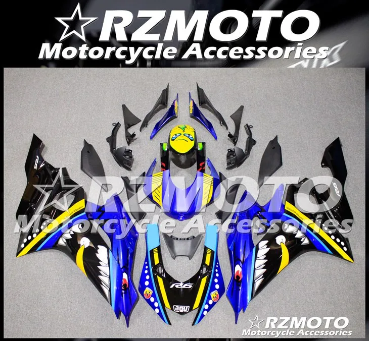 Новый ABS мотоцикл цельный обтекатель комплект 100% подходит для YAMAHA YZF R6 2017 2018 2019 17 18