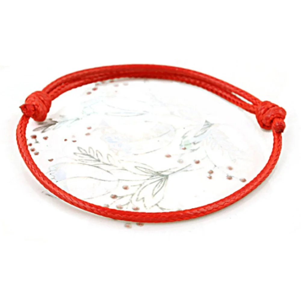 Pulsera de cuero para hombre y mujer, 2 uds., color rojo de la suerte