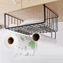 

1Pcs Space Saving Cupboard Multi-function Metal Kitchen Storage Basket Rack Table Wire Mesh Under Shelf Cabinet Organizer Holder