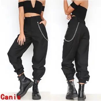 

2020 Hot Fashion Womens Assembled Casual Pants Loose Elegent Ladies Trousers Costume Combat Cargo High Waist Harem Hip Hop Pants
