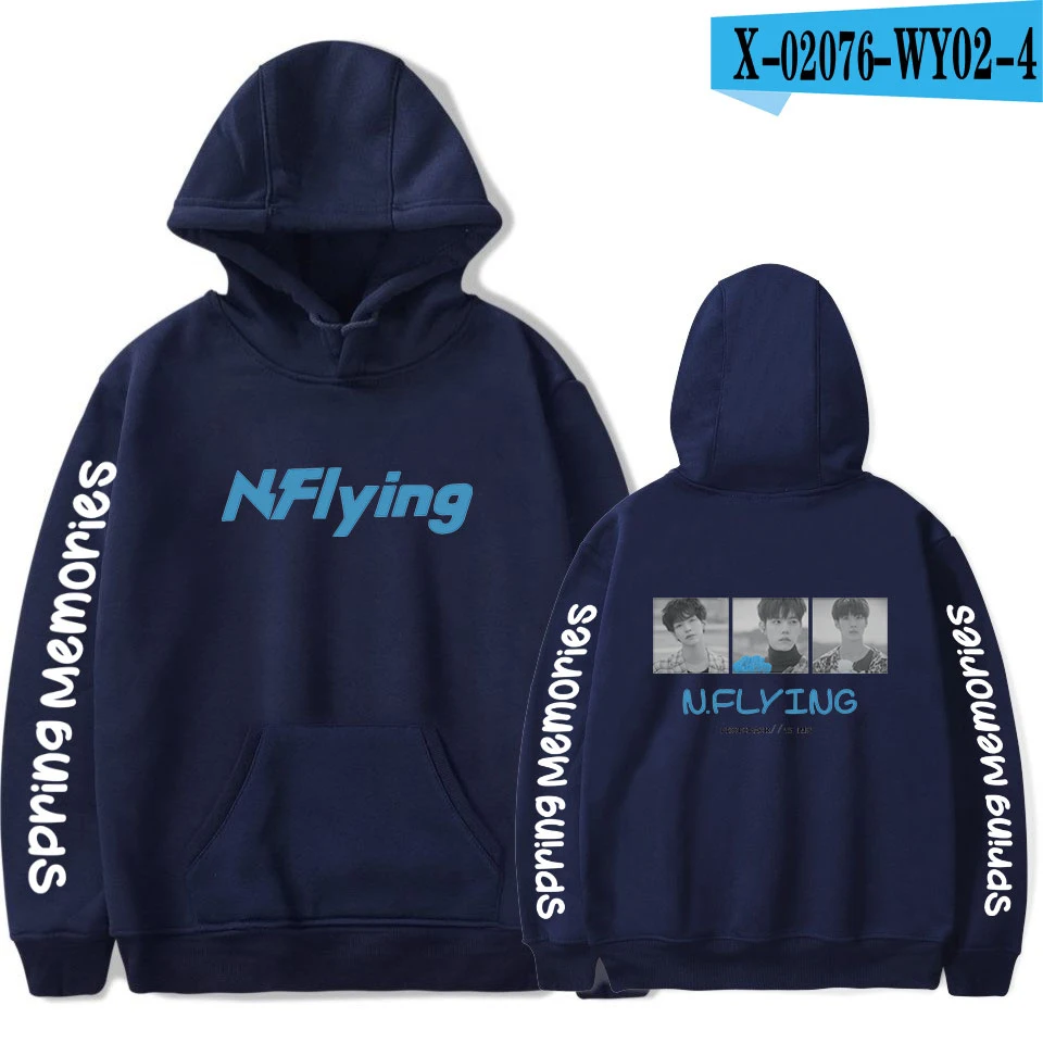 N. Flying толстовки Толстовка Femme осень зима Harajuku уличная одежда худи в стиле хип-хоп для женщин и мужчин с длинным рукавом флис Kpop толстовки - Цвет: navy