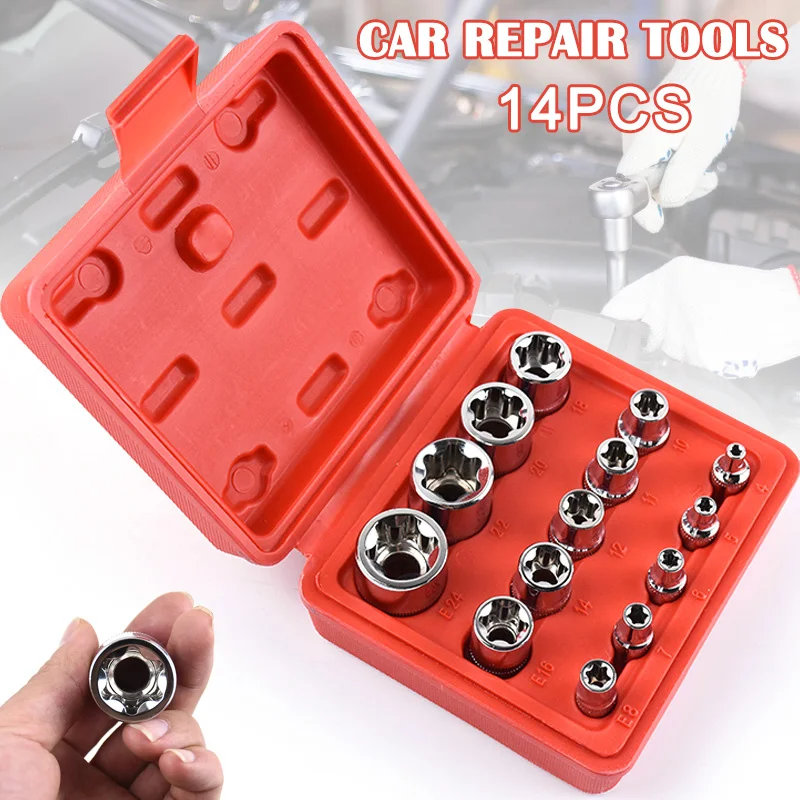 Combination Wrench 14pcs Set Car Repair Tools E Type 6 Flower Sleeve Head MJJ88