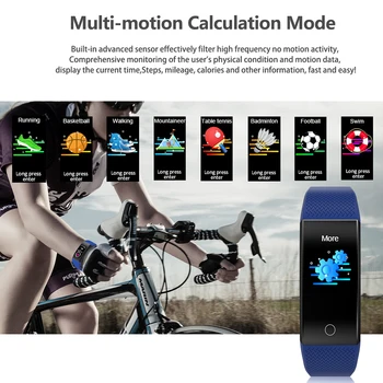 

Smart Bracelet Temperature Detection Blood Pressure Fitness Bracelet Heart Rate Monitor Waterproof Activity Tracker Smartband
