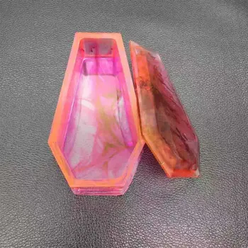 

DIY Crystal Epoxy Mold Storage Box Molds Dark Vampire Coffin High Mirror Crafts Making Mould F3MD