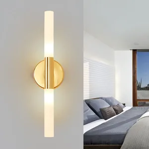 Современная металлическая трубчатая настенная лампа-светильник, бра для спальни, фойе, ванной комнаты, гостиной, туалета, ванной WJ10