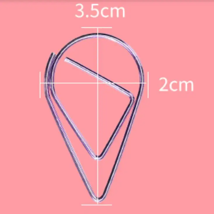 L Size 50 шт. в форме капель, металлические скрепки для бумаги, закладки, канцелярские принадлежности, школьные офисные принадлежности, DIY Carft, детский подарок - Цвет: L Size
