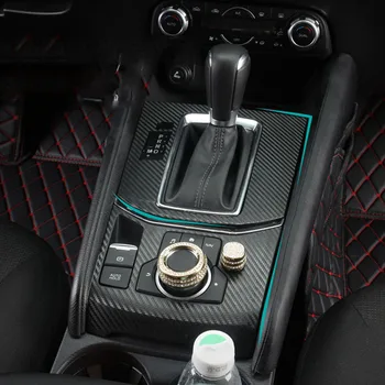 

Carbon fiber Car Interior Modification Sticker Car Gear Panel Shift Sticker For Mazda CX5 CX-5 2017 2018 2019 Car Accessories