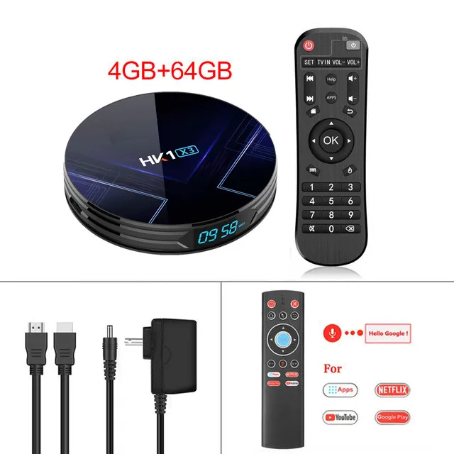 Android 9,0 HK1 X3 1000M Smart tv Box Amlogic S905X3 8K 4GB 128GB 64GB 32GB 2,4G& 5G Wifi 4K медиаплеер IP tv Box PK H96 MAX - Цвет: 4GB64GB T1 Voice