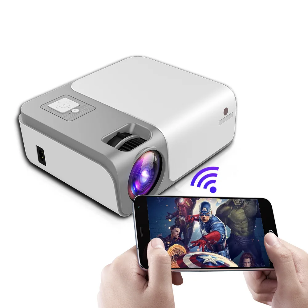 CRENOVA Projector Full HD 1080p Android 9 Beamer LED Mini Projector 4k Decoding Video Projector for Home Theater Cinema Mobile 4k projector Projectors