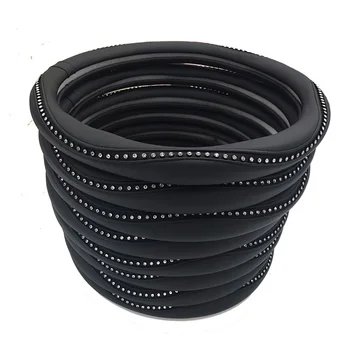 

New Arrival PU Leather Car Steering Wheel Covers Diamond Black Auto Steering-Covers Cases For Audi Lady Girls UK3 X30