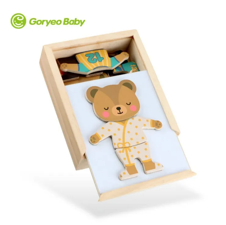

South Korea goryeobaby Children Bear Changing Clothes Baby Educational 3D Puzzle Model Building Blocks Early Childhood Education