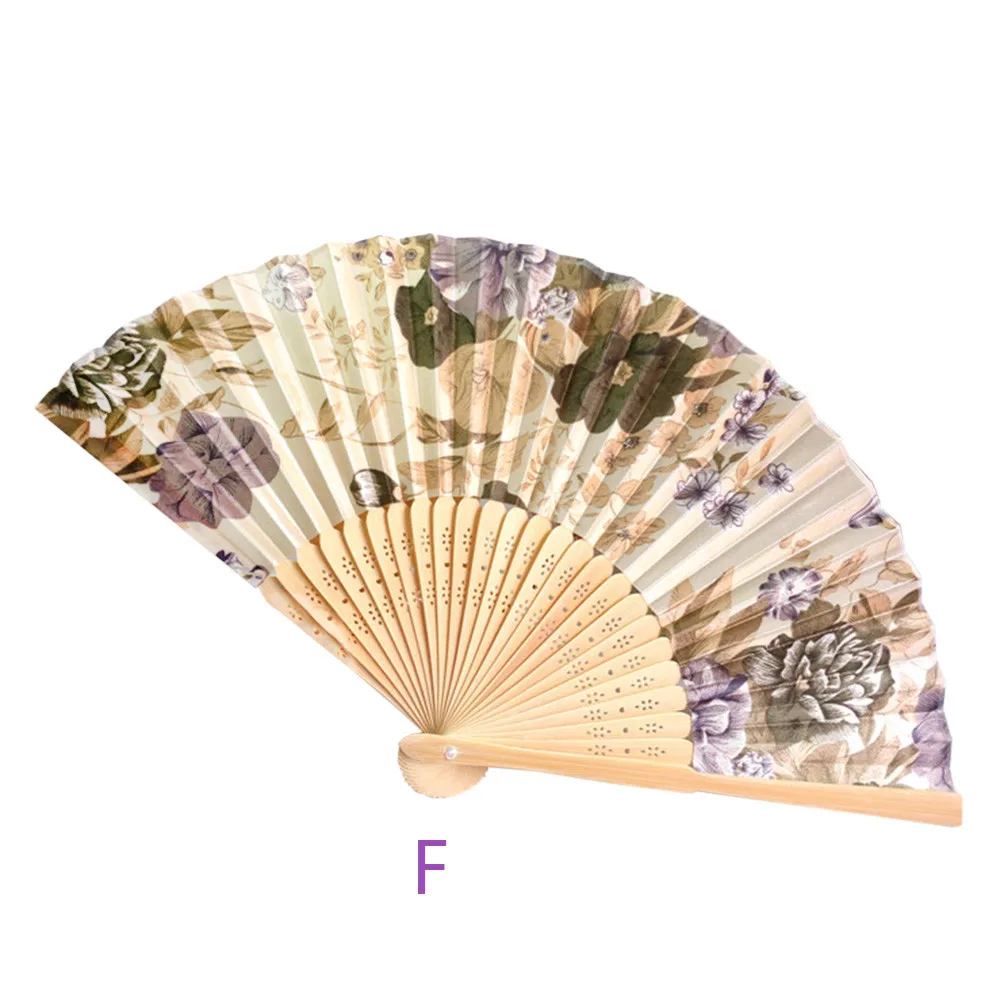 Feather/Bamboo Folding Hand Held Flower Fan Chinese Dance Party Pocket Gifts Fan 