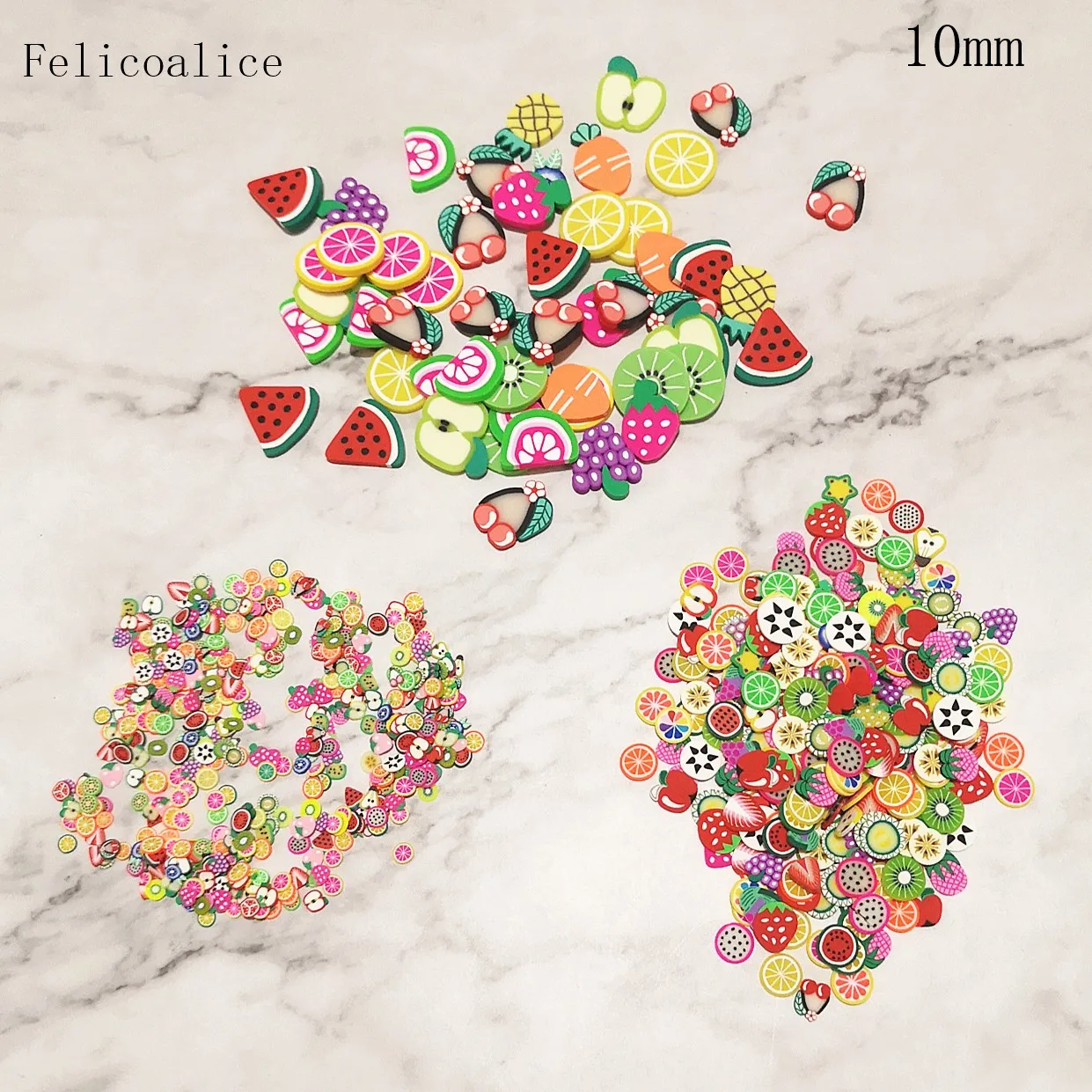500 g 10 mm weiche Fruchtscheiben aus Polymerton, Streusel für Schleimstreuer, Karte, Schleimfüllung, gefälschte Kuchen, Dessert, Lebensmittelpartikel – Detail 34