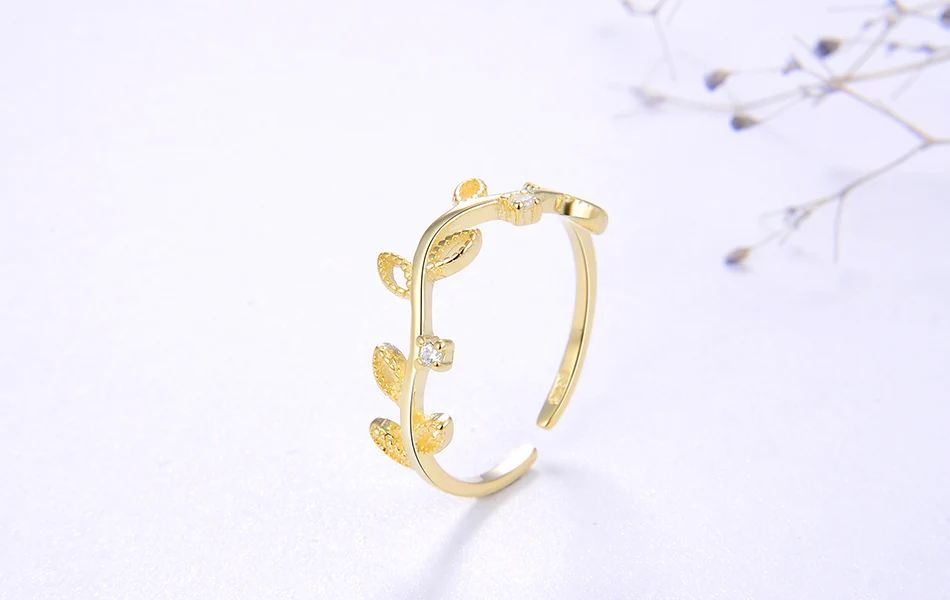 ORSA JEWELS Настоящее серебро 925 регулируемые кольца Для женщин Лист Форма 4 стиль по желанию Зеленая прозрачная AAAA фианит несколько колец ювелирные изделия SR143