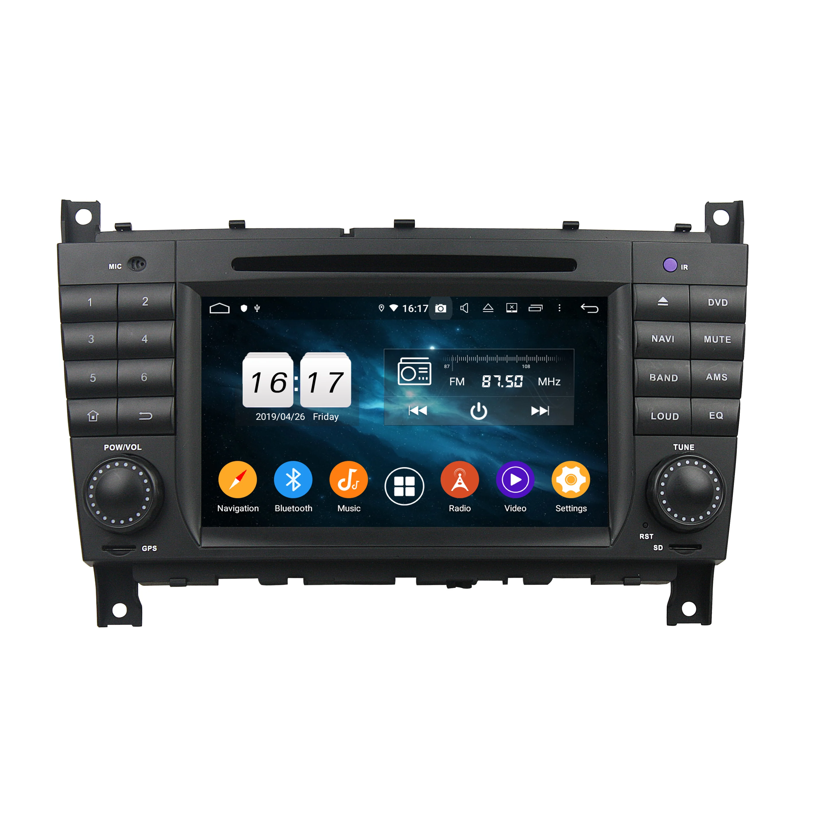 

KLYDE 7" 2 Din 8 Core Android 9.0 4+32GB For BENZ C-Class W203 2004-2007 CLC Car Radio Multimedia Player Audio Stereo