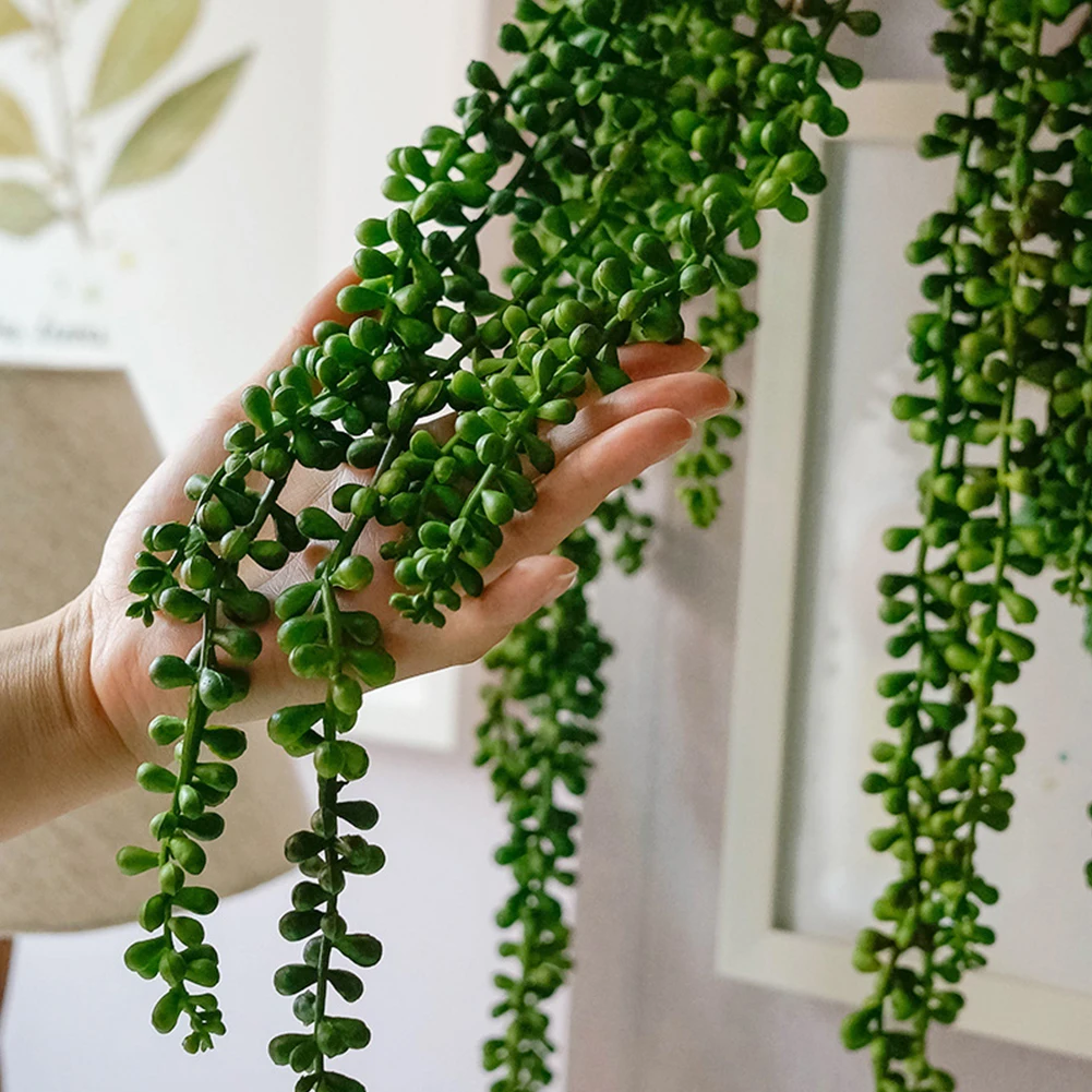 

72CM Wall Hanging Simulation Succulents Artificial Plant String Soft Office Home Decor Fake Flexible Plastic Party Supplies