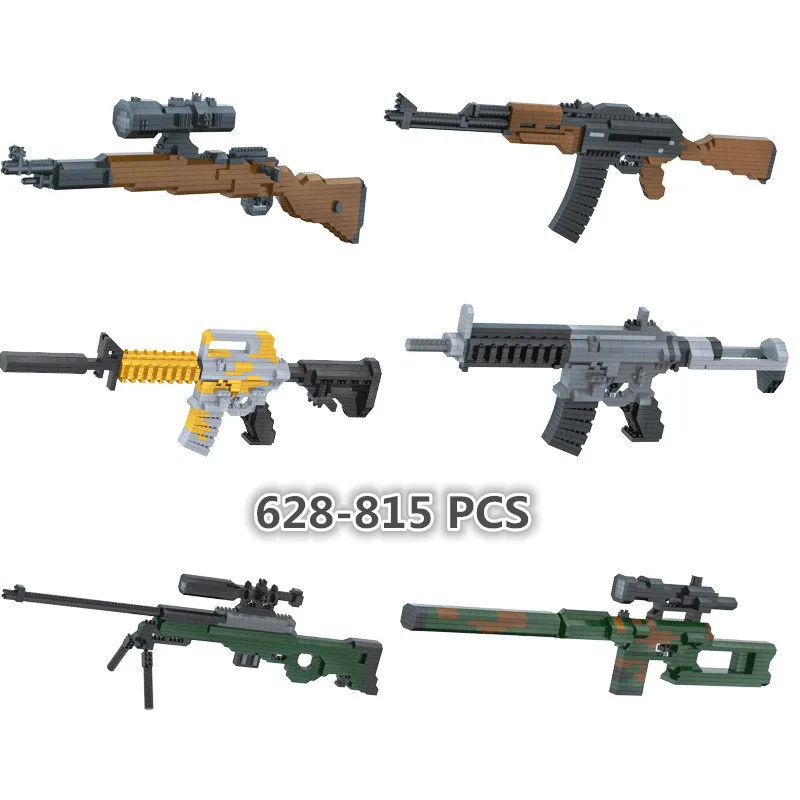 Новый дизайн мини-конструктор Creat Idea AWM AK47 VSK-94 98K HK416C строительные блоки кирпичи