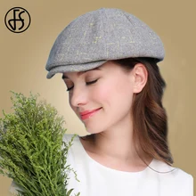 FS, женские шерстяные Зимние береты, Осенние Восьмиугольные береты, Стильные Шапки художника, художника, газетчика, шапка, черный, серый, синий берет, шапки