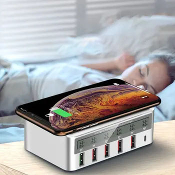 

QI Wireless Charger Quick Charge 3.0 USB Charger For Samsung S10 Fast Charger Socket Adapter HUB Charger